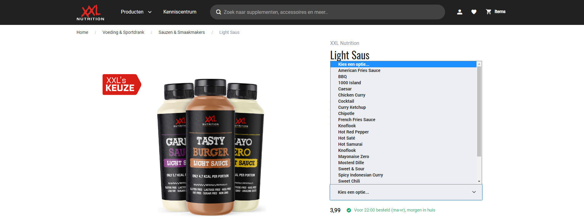 XXL Nutrition Saus smaken