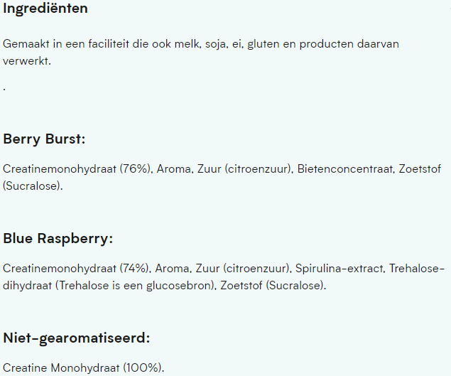 MyProtein creatine samenstelling