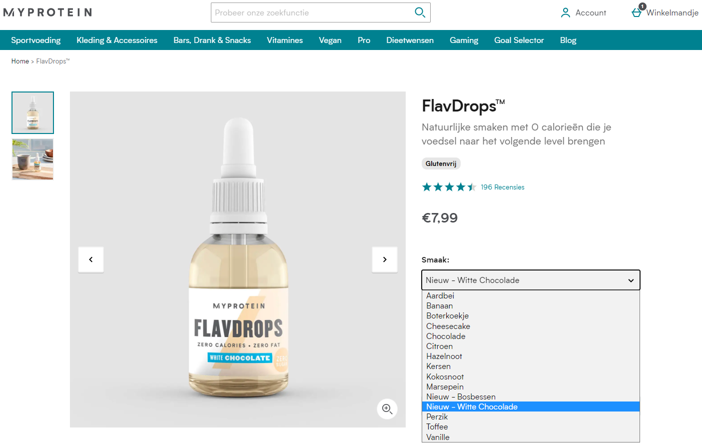 MyProtein flavour drops smaken