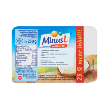 MinusL lactosevrije magere kwark