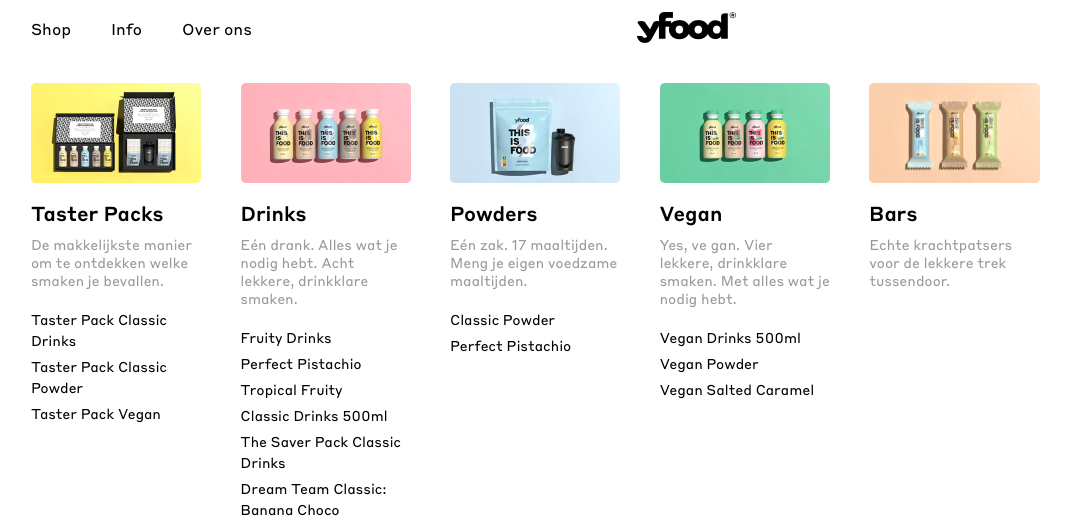 Yfood producten
