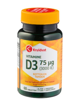 KRUIDVAT VITAMINE D3 75UG TABLETTEN