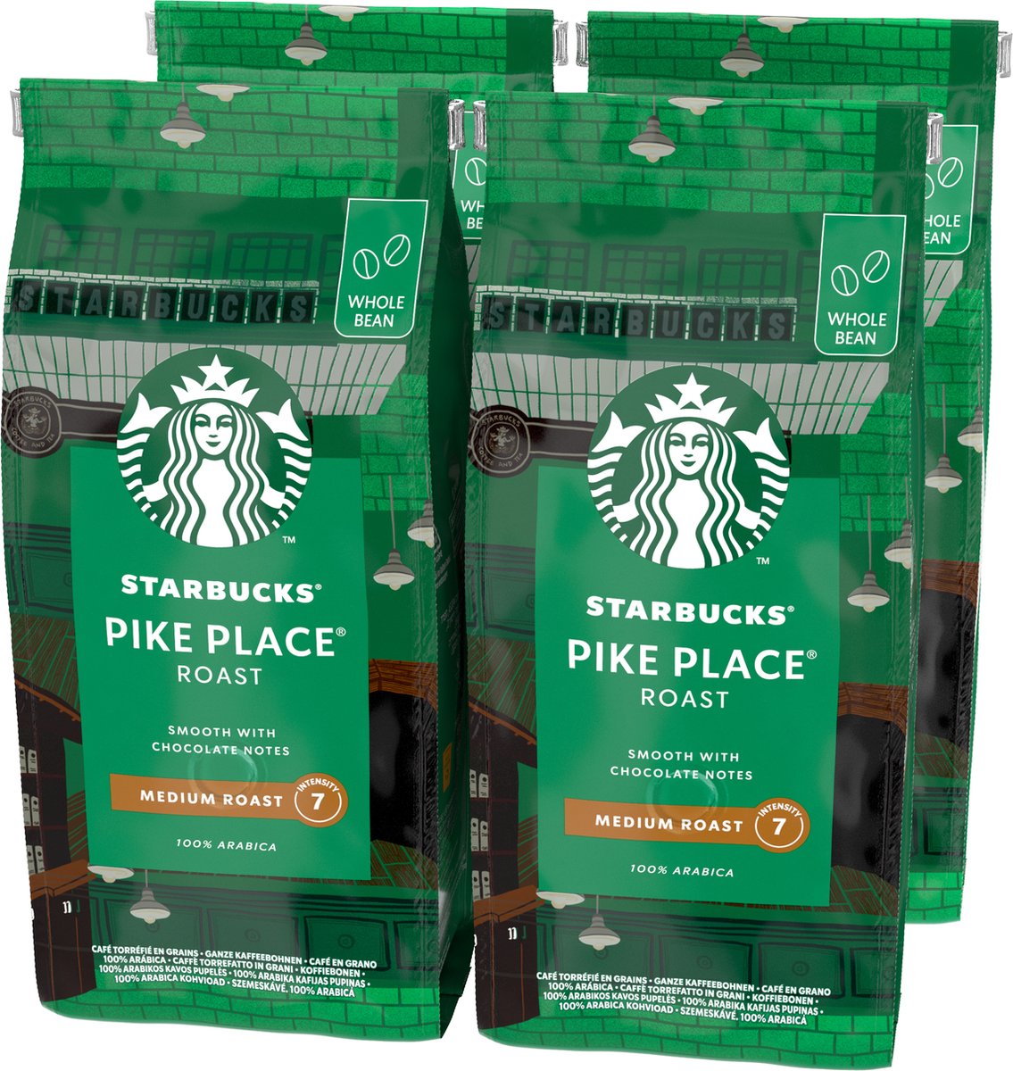 Starbucks Pike Place Medium Roast koffiebonen - 4 zakken à 450 gram
