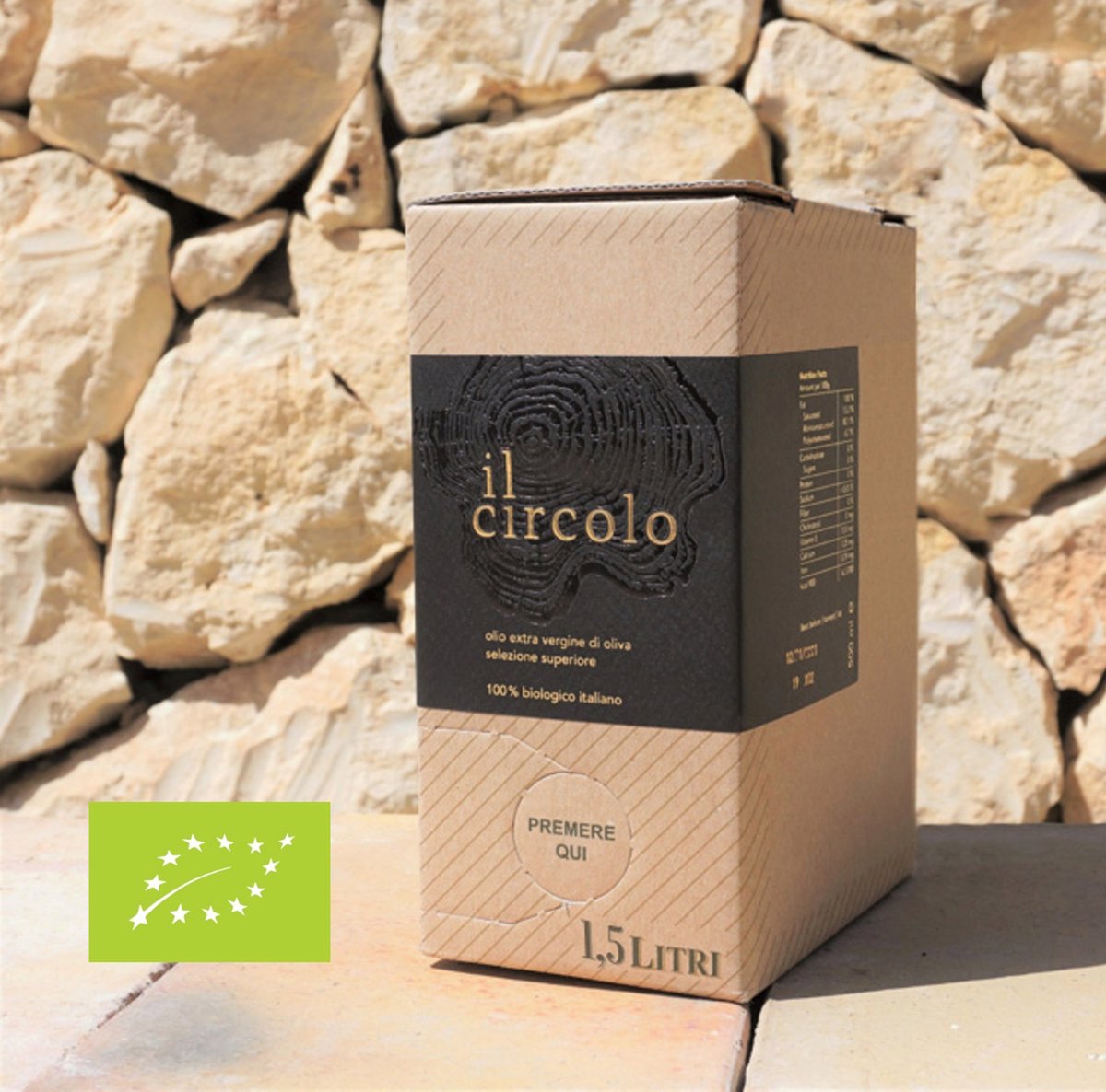 il circolo - Bio Olijfolie Extra Vierge - Selezione Superiore - Premium Blend - Bekroonde topkwaliteit - 100% Siciliaans - 1,5 liter Bag-in-Box
