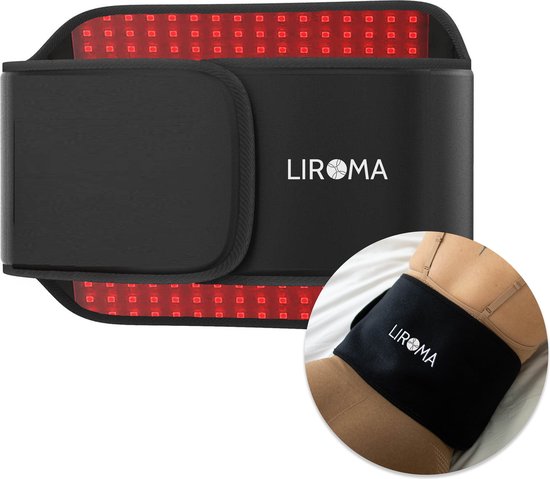 LIROMA® Draagbare Infrarood Rugband voor Onderrug - Infraroodtherapie - Ver-Infrarood - Infraroodlamp - Afslankband - Fitness belt - Warmteband - Rood licht therapie - Red Light therapy

