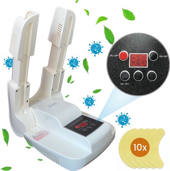 TibaGoods Premium Schoenendroger & Schoenverfrisser - Ozone functie - Droogfunctie - Inclusief 10 GRATIS Geurveters - Wit
