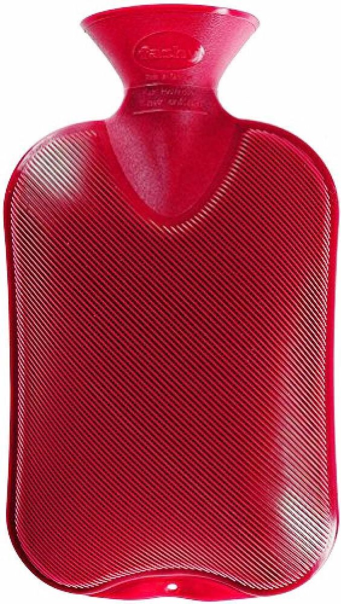 Fashy warm water kruik - dubbelzijdig geribbeld - cranberry - 2 liter
