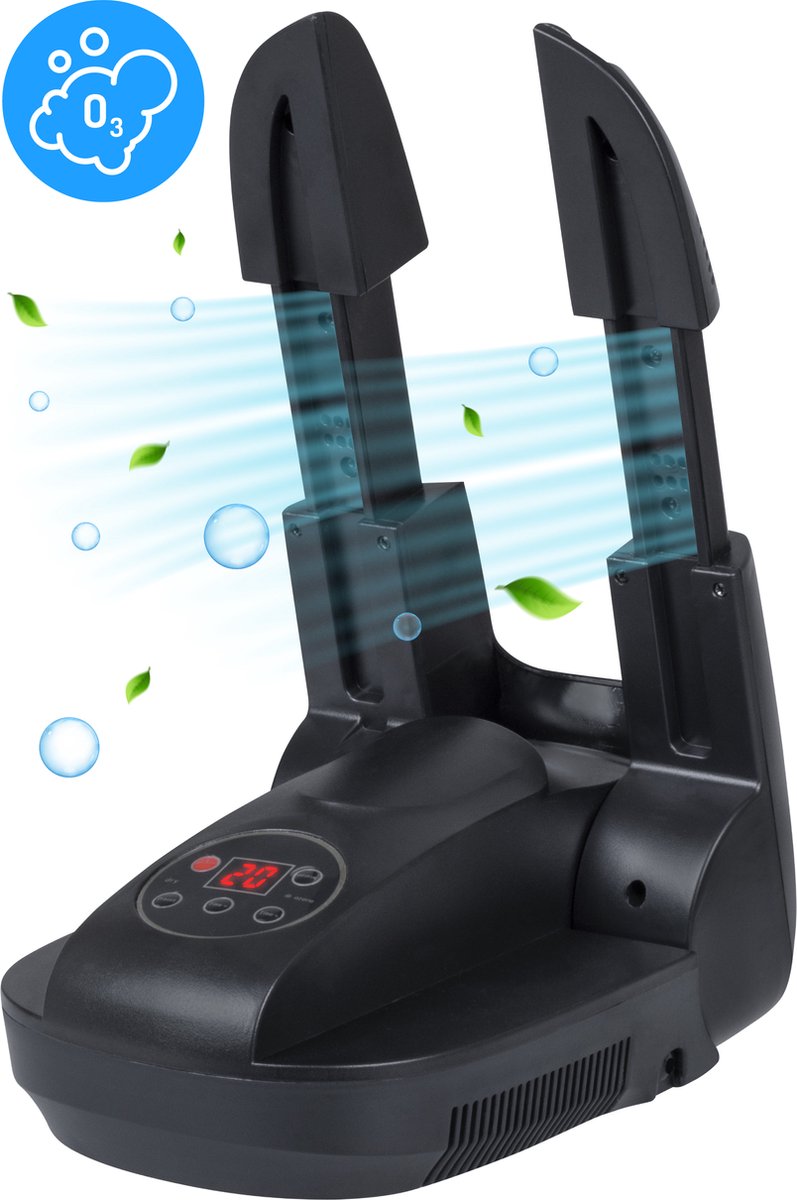 Nuvance – Schoenendroger en Schoenverfrisser - Schoendroger - Ozone en Droogfunctie - Verstelbaar - Zwart
